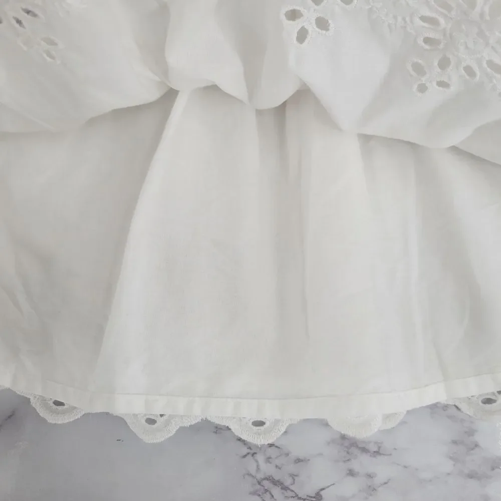 Baby Gap White Eyelet Dress / Blouse Cotton Girls Infant Size 6-12mo